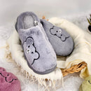 Pantufa Ursinho de Inverno Peluciada Antiderrapante