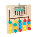 Brinquedo Educativo Montessori em Madeira – Jogo de Estratégia com Cores e Bolas Rolantes