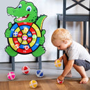 Jogo de Dardos Infantil com Bolas Adesivas – Painel Educativo de Velcro em Formato de Animais