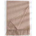Cachecol Feminino com Franjas em Pashmina Liso