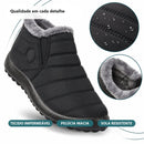Bota Feminina Slip-On Impermeável com Forro Peludo - Quente e Confortável para Inverno