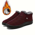Bota Feminina Slip-On Impermeável com Forro Peludo - Quente e Confortável para Inverno