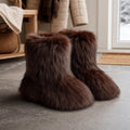 Bota Feminina Pele De Raposa Peluda Inverno 4