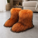 Bota Feminina Pele De Raposa Peluda Inverno 5