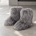 Bota Feminina Pele De Raposa Peluda Inverno 6