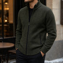Casaco Masculino Fleece Gola Alta Velo Cardigan 8