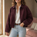 Jaqueta Camurça Cropped - Marrom Escuro
