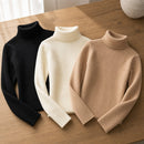 Kit 3 Blusas Tricot Feminina Gola Alta Canelada Basica 1