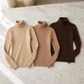 Kit 3 Blusas Tricot Feminina Gola Alta Canelada Basica 2